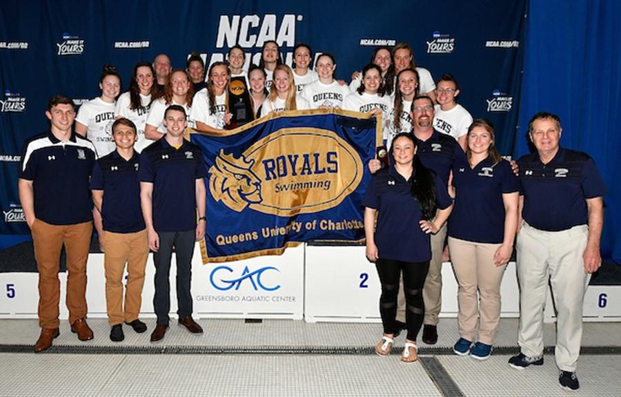 Queens (NC) has won the last four DII women's swimming and diving championships.