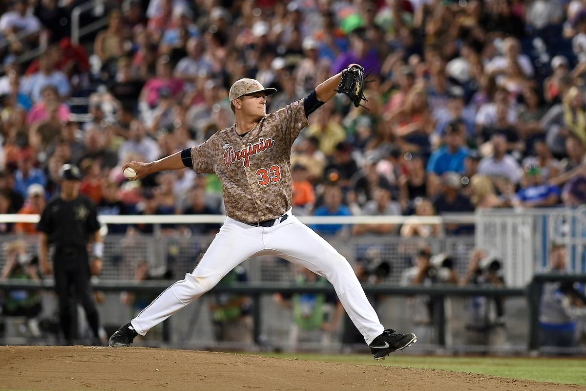 Connor Jones delivers a pitch.