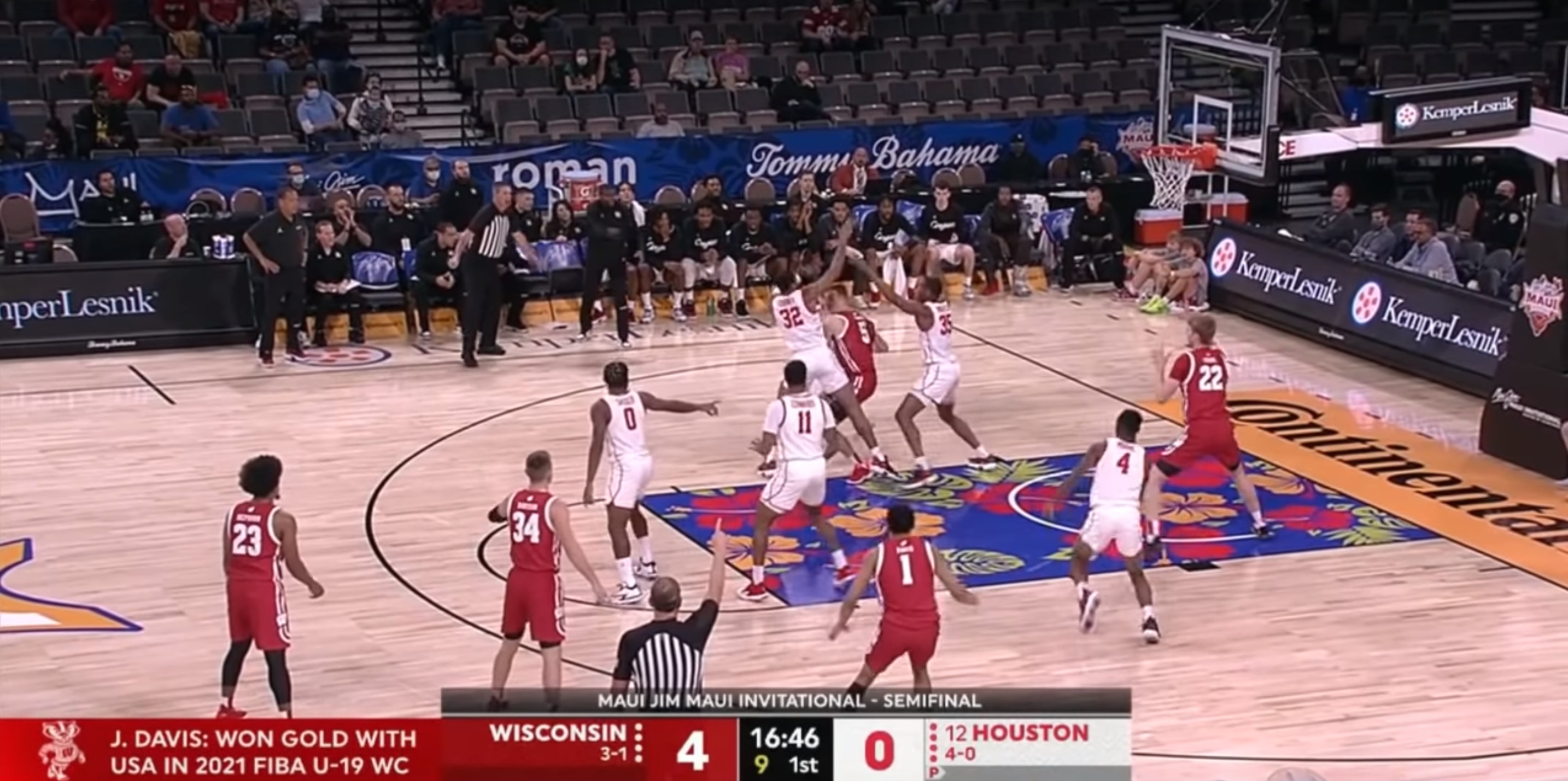 Wisconsin's Johnny Davis against Houston.