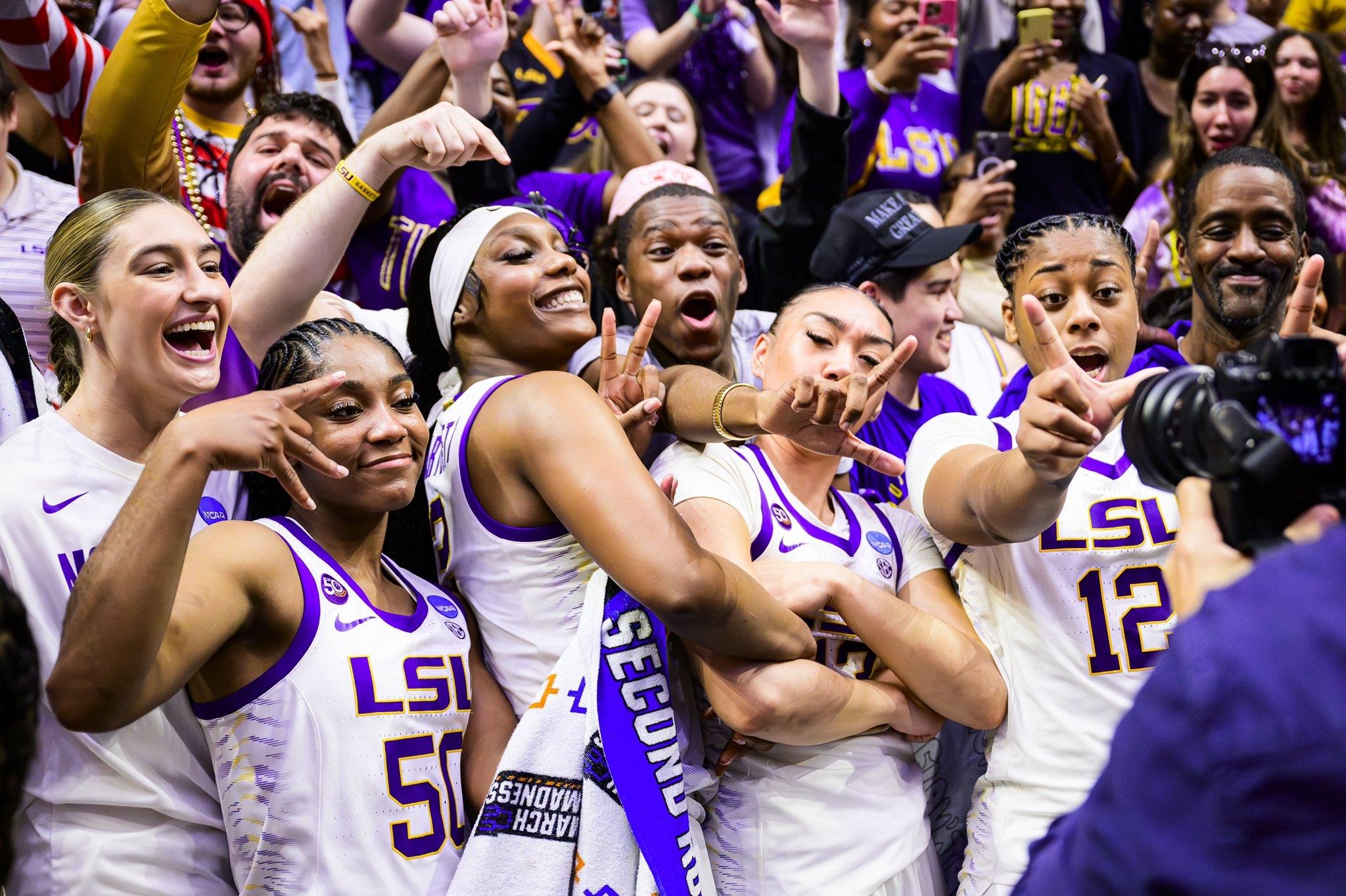 LSU women's basketball celebrates