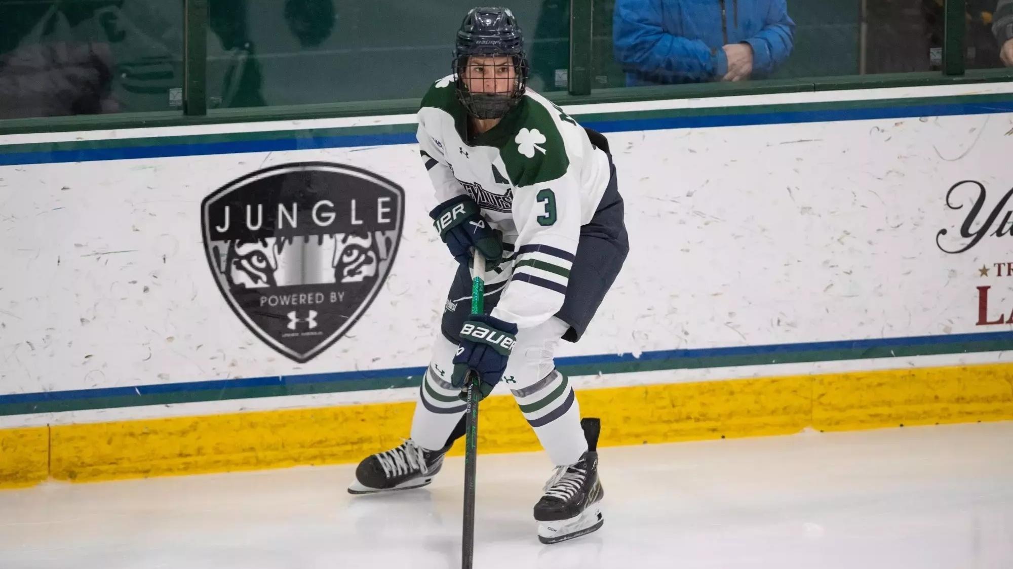 Megan McKay playing for Mercyhurst women's hockey