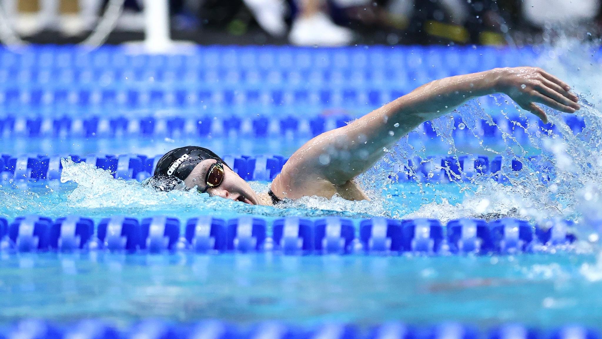 Swimmer competes at the NCAA women's swimming and diving championship