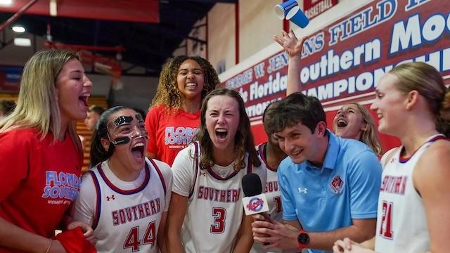 Florida Southern celebrates returning to the DII women's basketball championship.