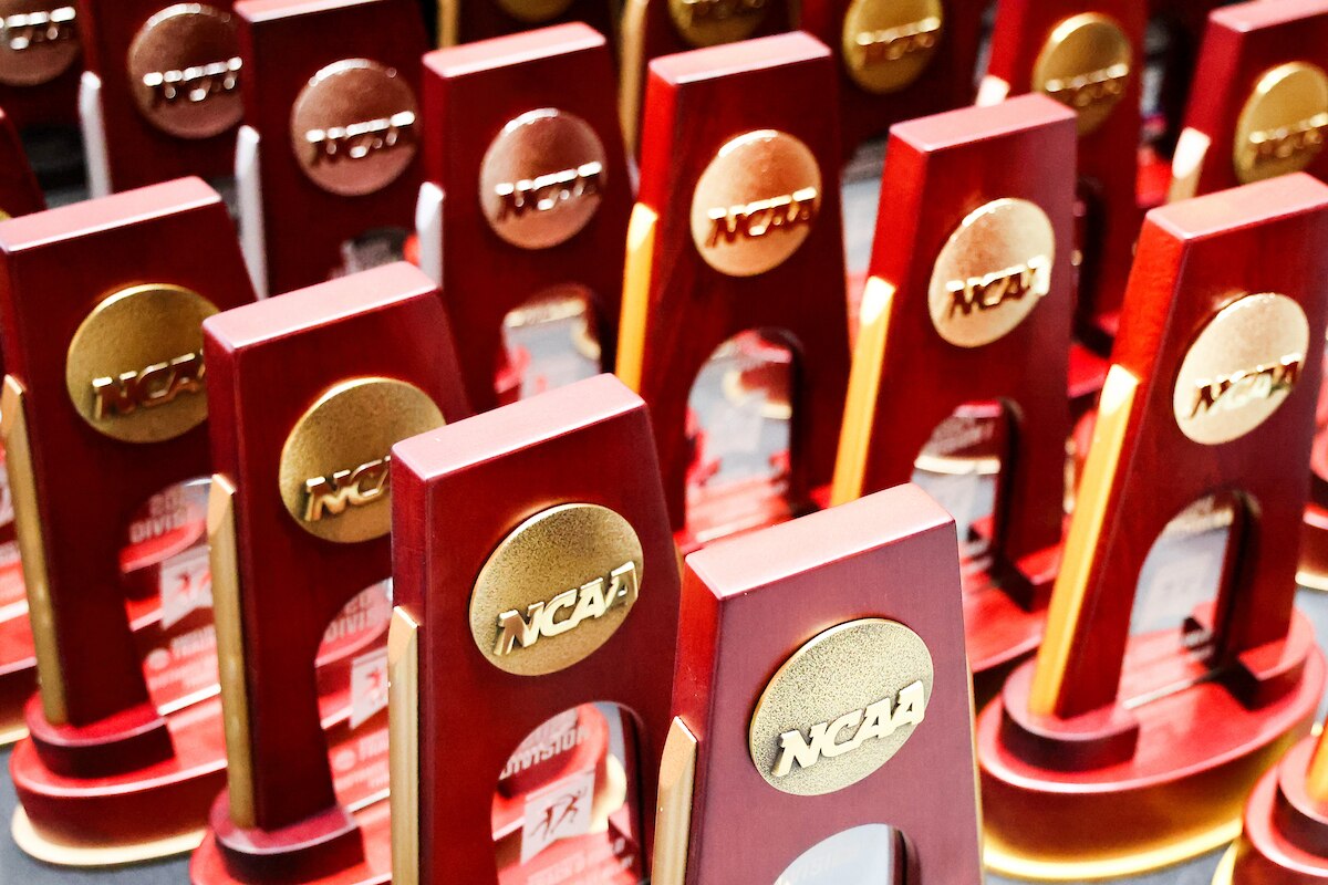 Indoor track and field championship trophies